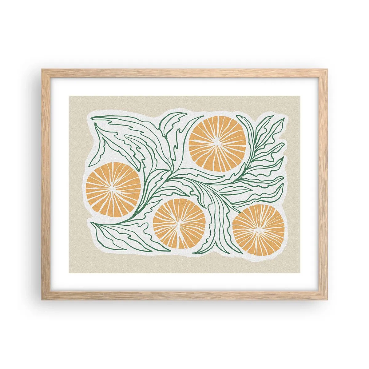 Poster în ramă de stejar deschis - Etnic cu o notă de abstracție - 50x40 cm