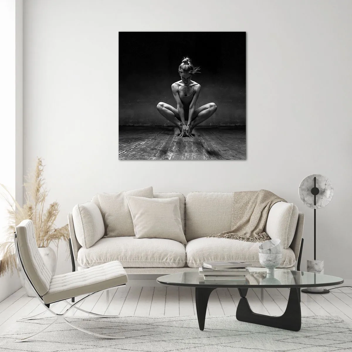 Tablou pe sticlă - Energie de dans concentrată - 50x50 cm