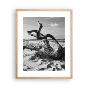 Poster în ramă de stejar deschis - Sculptură marină - 40x50 cm