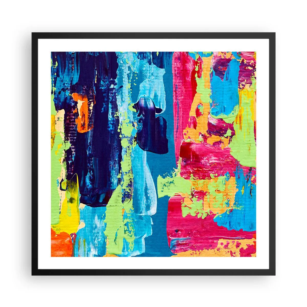 Poster în ramă neagră - Viața este frumoasă! - 60x60 cm