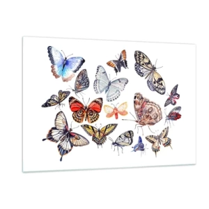 Tablou pe sticlă - Un roi colorat de dantelă - 120x80 cm