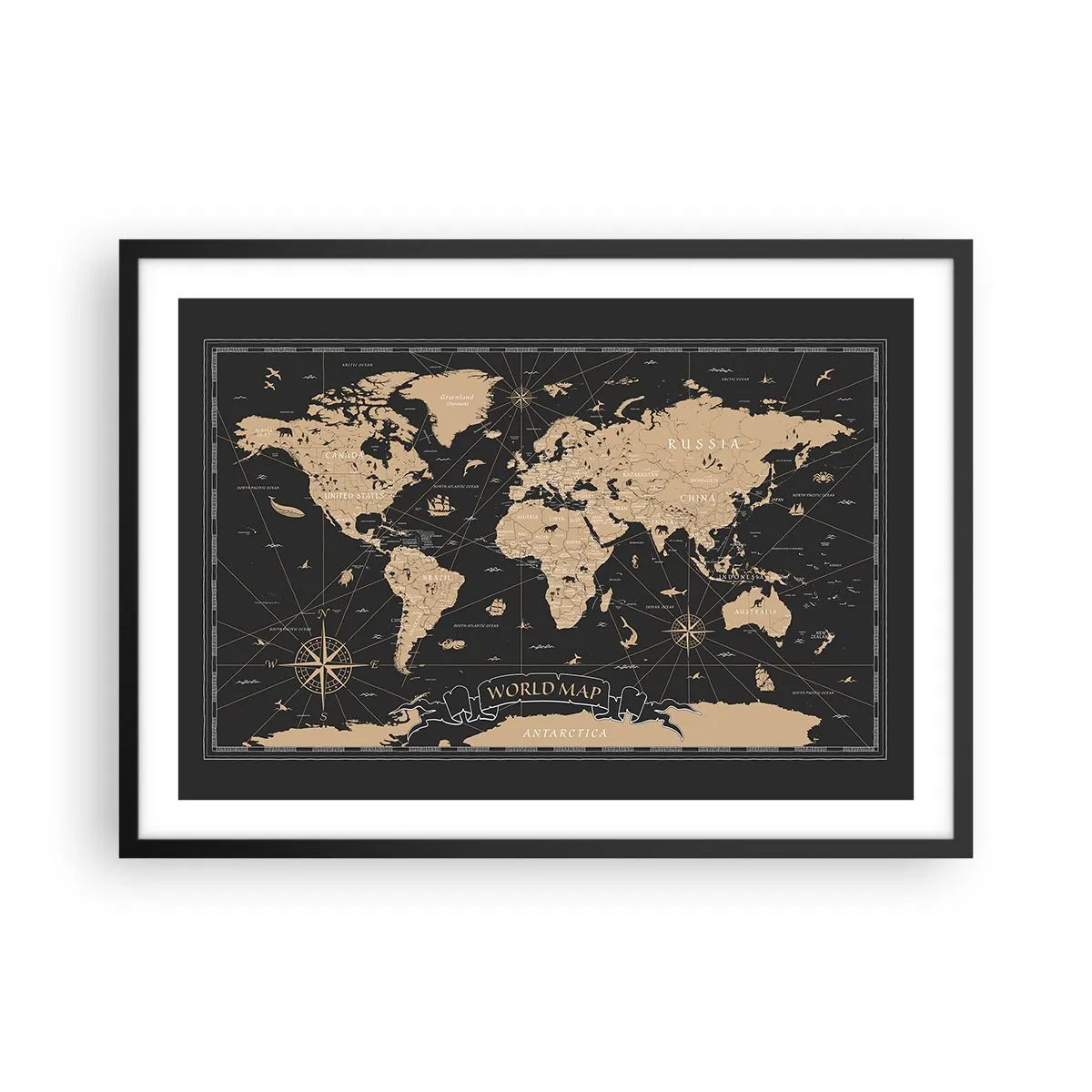 Poster în ramă neagră - Limitele lumii mele - 70x50 cm