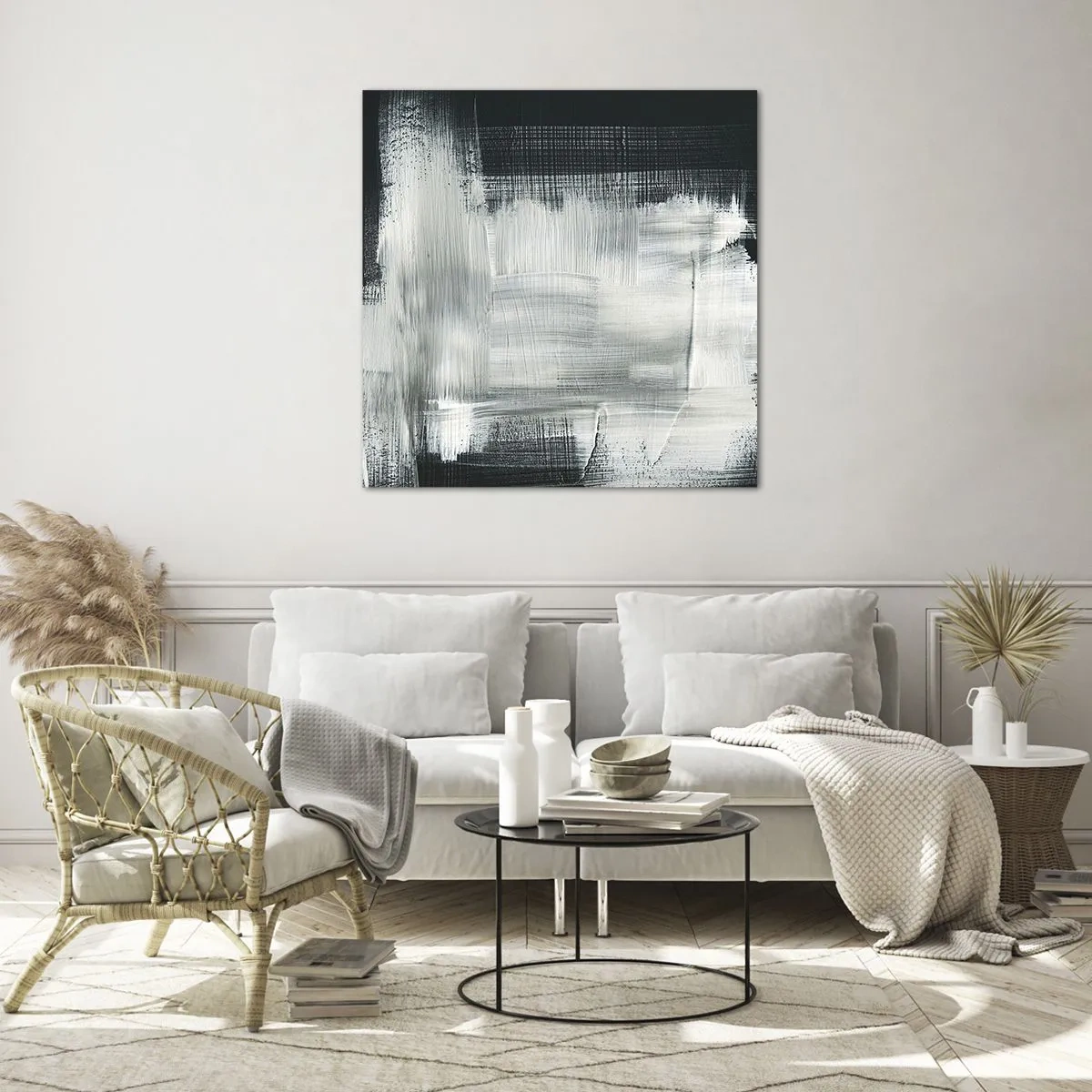 Tablou pe sticlă - Țesut vertical și orizontal - 50x50 cm