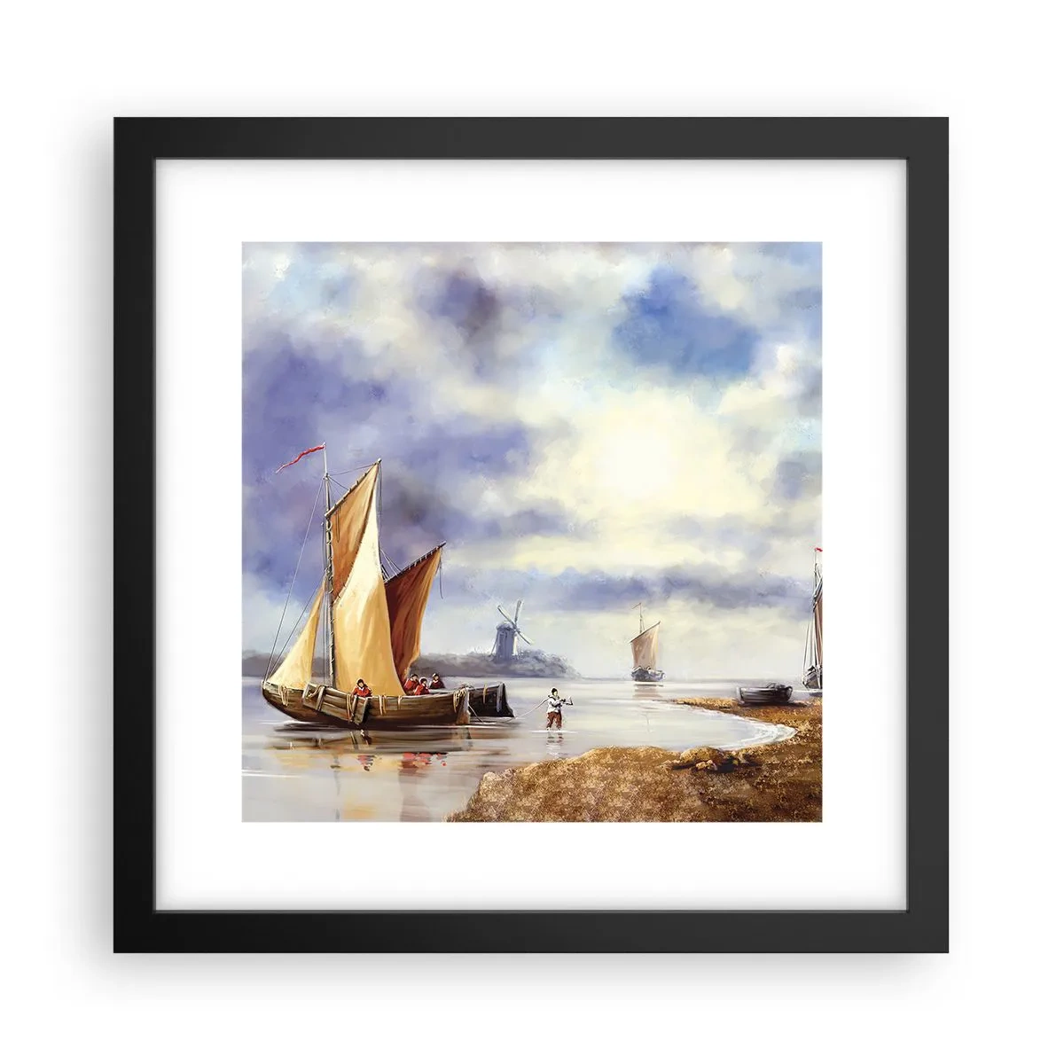 Poster în ramă neagră - Întoarcerea marinarilor - 30x30 cm