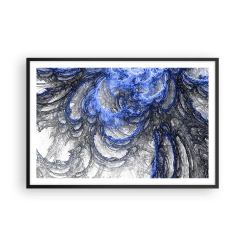 Poster în ramă neagră - Nașterea unui val - 91x61 cm