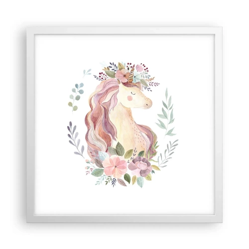 Poster în ramă albă - O invitație în lumea basmelor - 40x40 cm