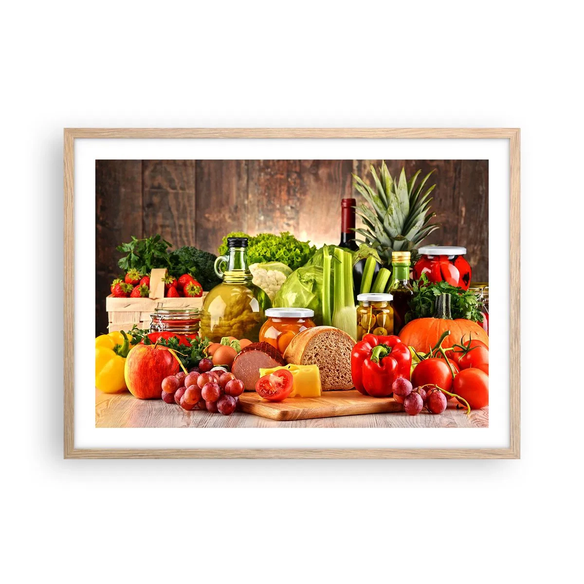 Poster în ramă de stejar deschis - Afumate, prăjite, marinate - 70x50 cm