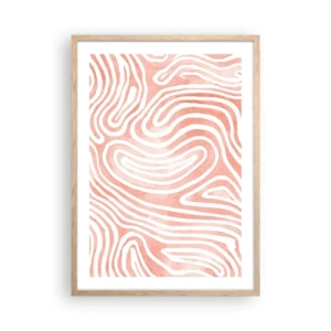 Poster în ramă de stejar deschis - Într-un labirint de coral - 50x70 cm