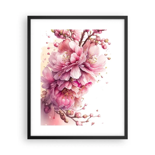 Poster în ramă neagră - Flori de cireș - 40x50 cm