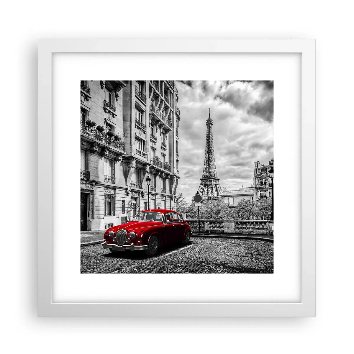 Poster în ramă albă - Prădător în oraș - 30x30 cm