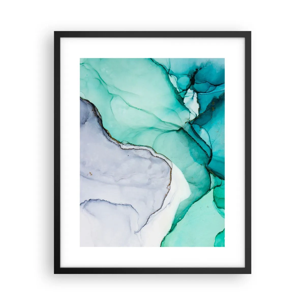 Poster în ramă neagră - Studiu în turcoaz - 40x50 cm