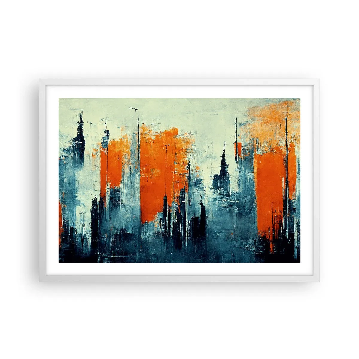 Poster în ramă albă - Peisaj modern - 70x50 cm
