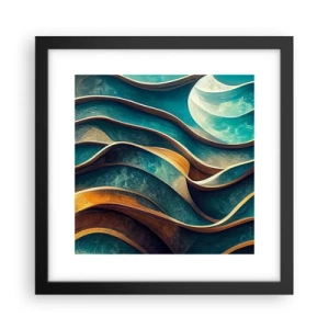 Poster în ramă neagră - Meandre de albastru - 30x30 cm