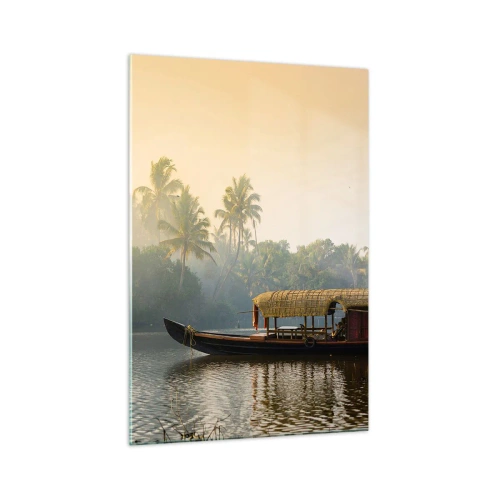 Tablou pe sticlă - Casă pe râu - 70x100 cm