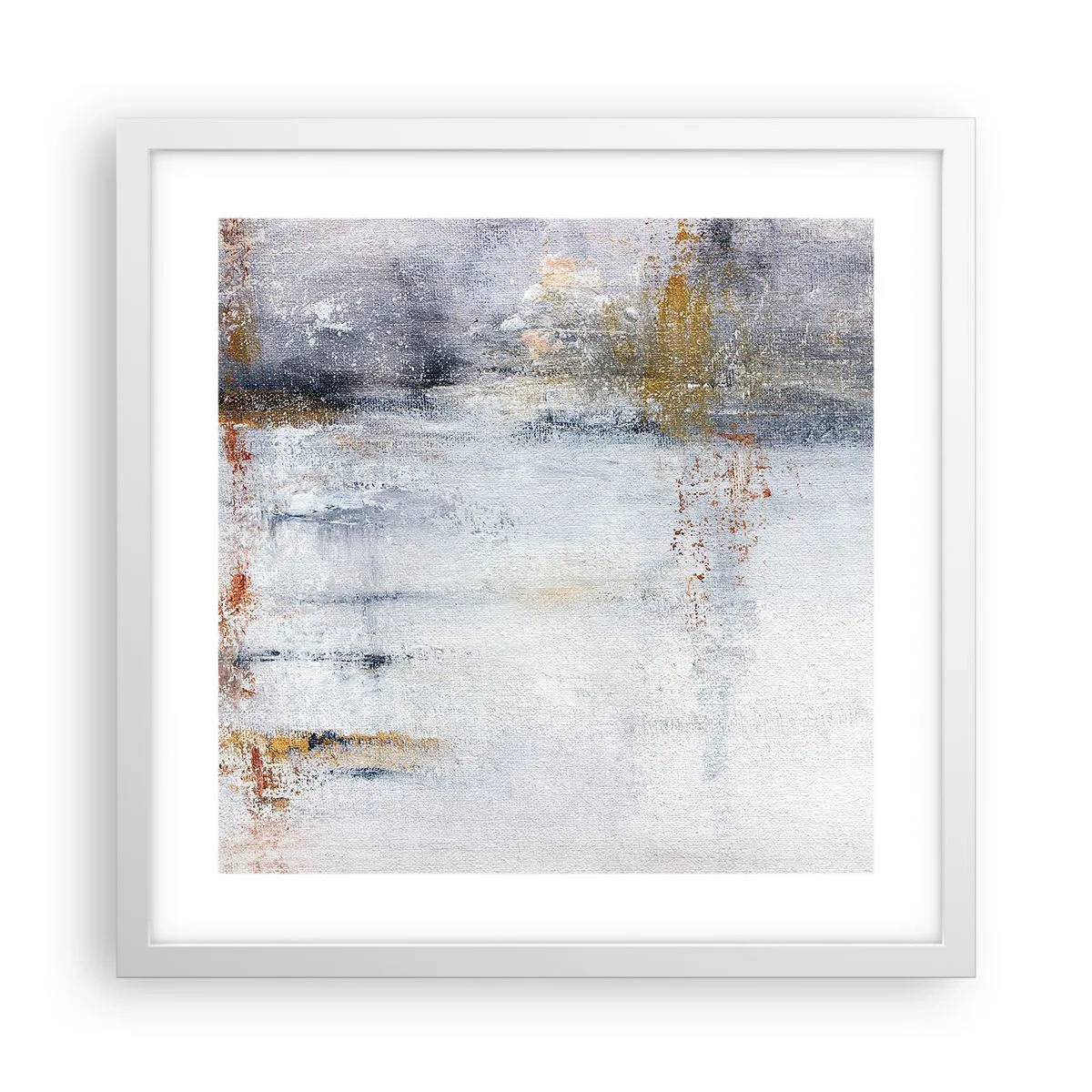 Poster în ramă albă - În spatele cortinei de aer - 40x40 cm