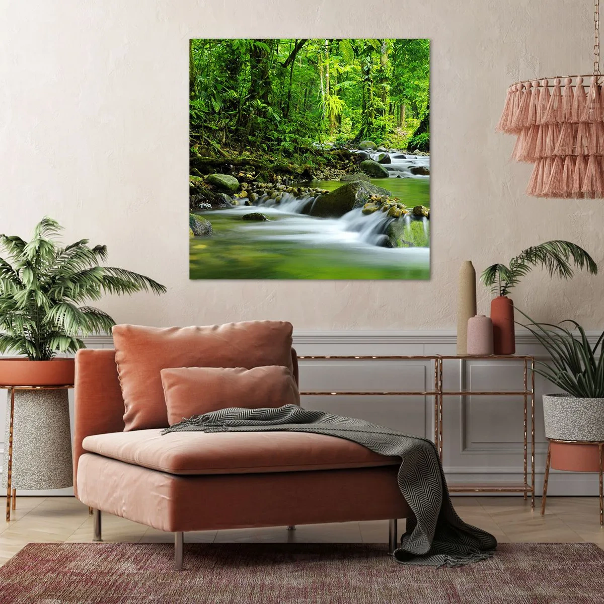 Tablou pe pânză - Să înotăm într-o mare de verde - 40x40 cm
