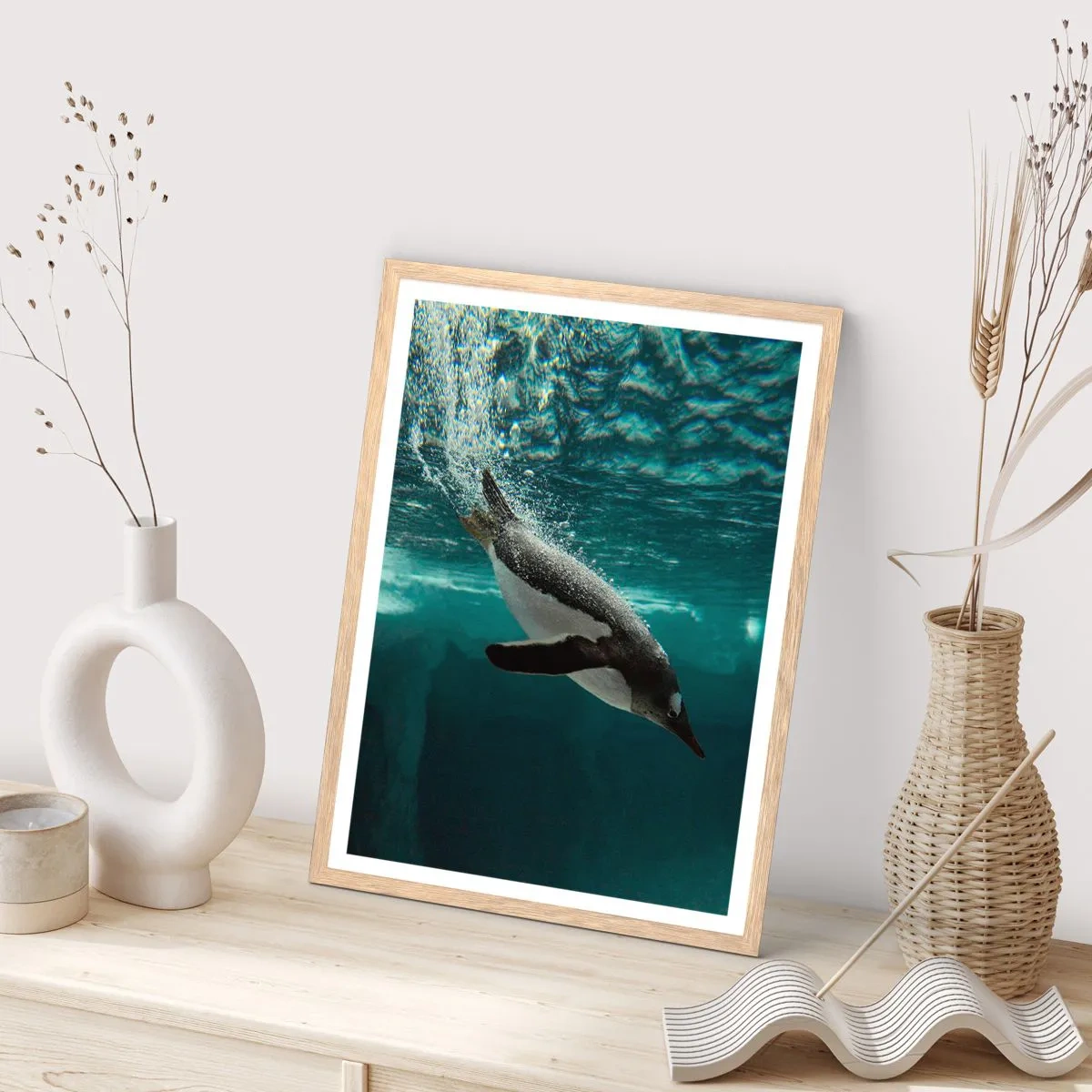 Poster în ramă de stejar deschis - Bun venit în lumea mea - 40x50 cm