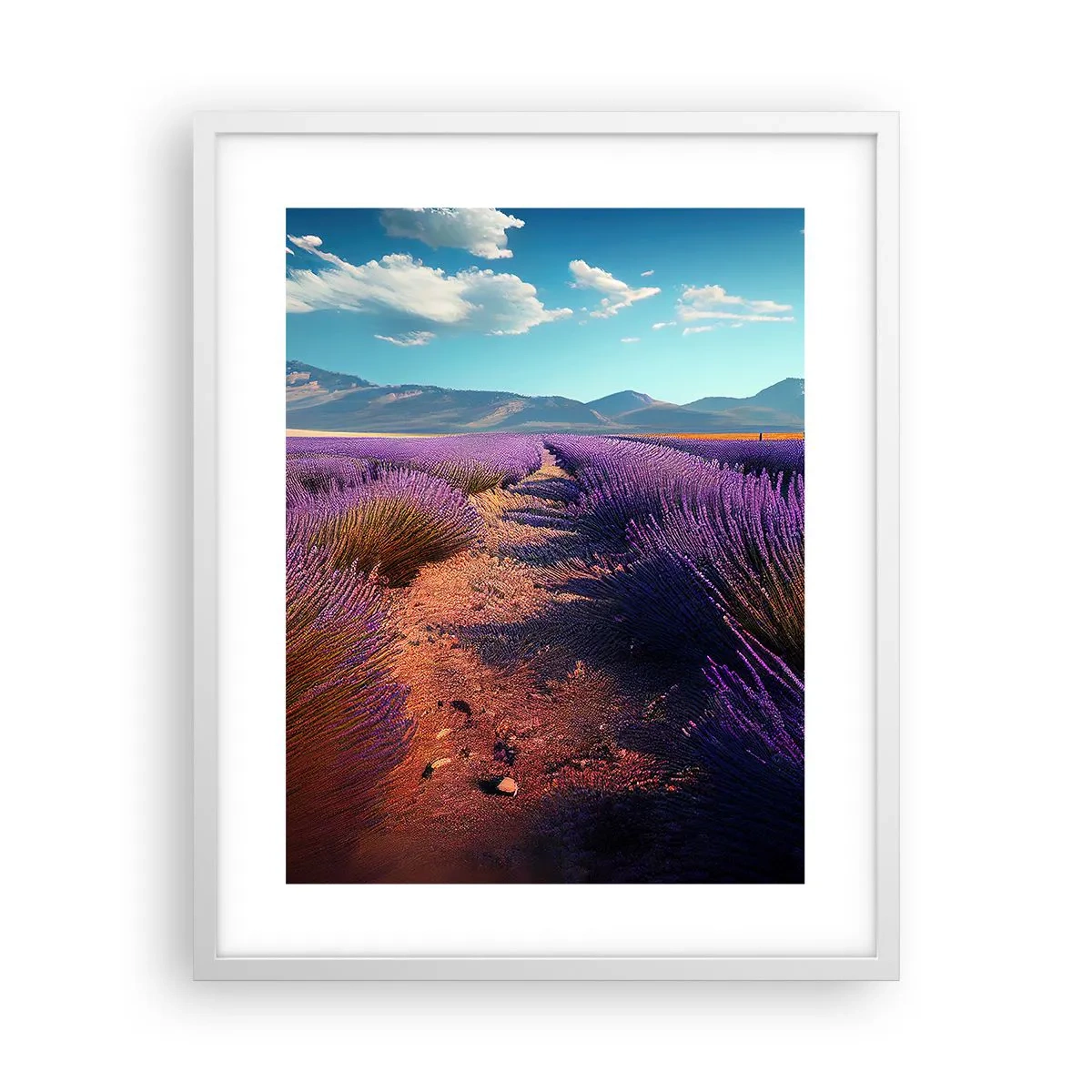 Poster în ramă albă - Câmpuri parfumate - 40x50 cm