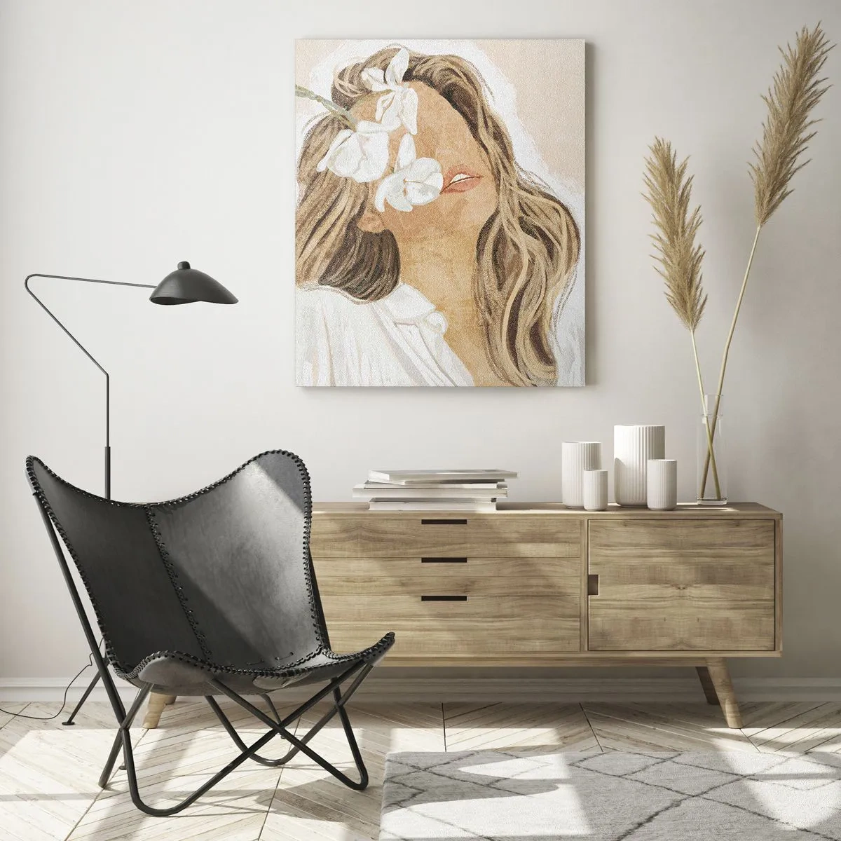 Tablou pe sticlă - Printre flori în exaltare - 80x120 cm