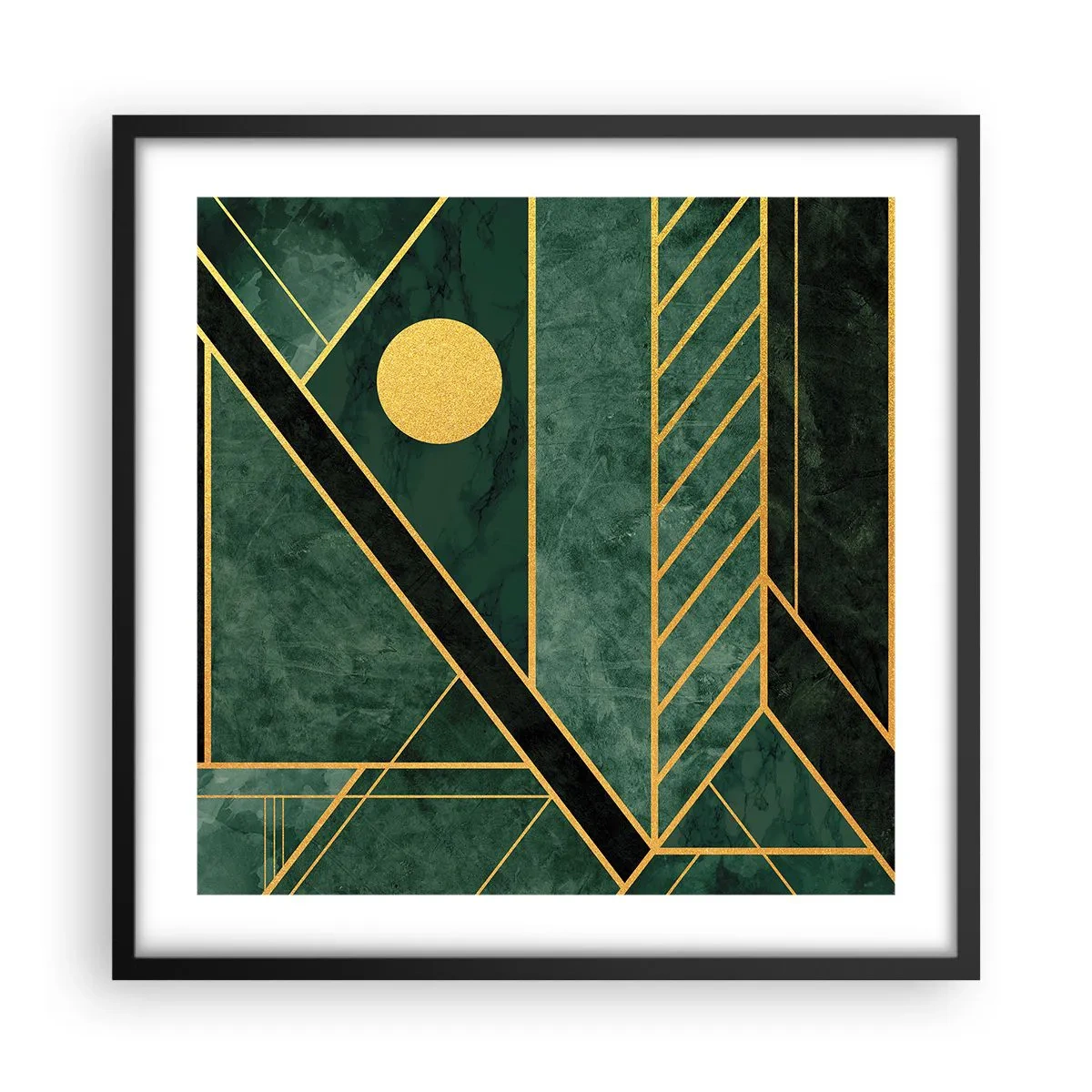 Poster în ramă neagră - Dinamica aurului și a azurului - 50x50 cm