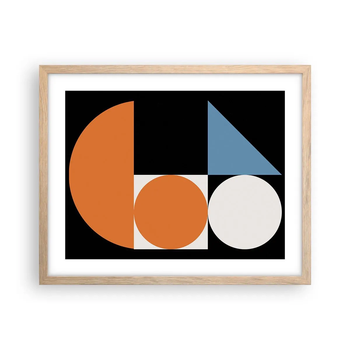 Poster în ramă de stejar deschis - Sistem de figuri - 50x40 cm