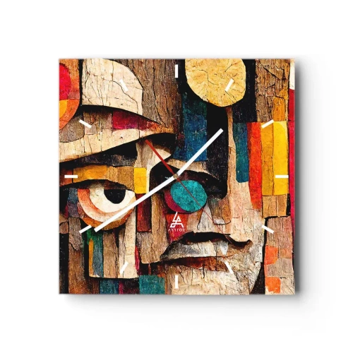 Ceas de perete - Ceas pe sticlă - Te văd... - 40x40 cm
