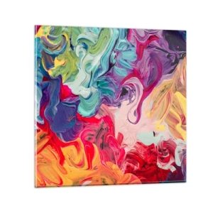 Tablou pe sticlă - Nașterea culorii - 60x60 cm