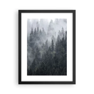 Poster în ramă neagră - Zori de pădure - 30x40 cm