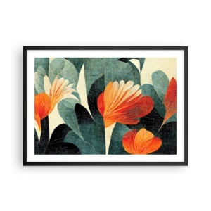 Poster în ramă neagră - Căldura de la tropice și răcoarea verdeței - 70x50 cm