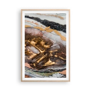 Poster în ramă de stejar deschis - Elementul pământ - 61x91 cm