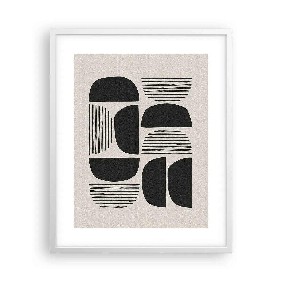 Poster în ramă albă - Jumătăți necomplete - 40x50 cm