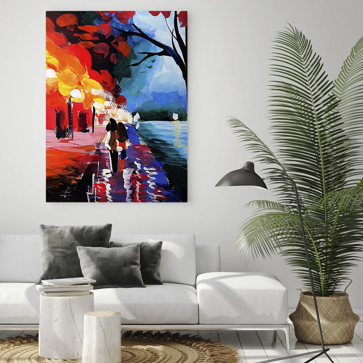 Tablou pe sticlă - Toamnă înflăcărată în parc - 70x100 cm