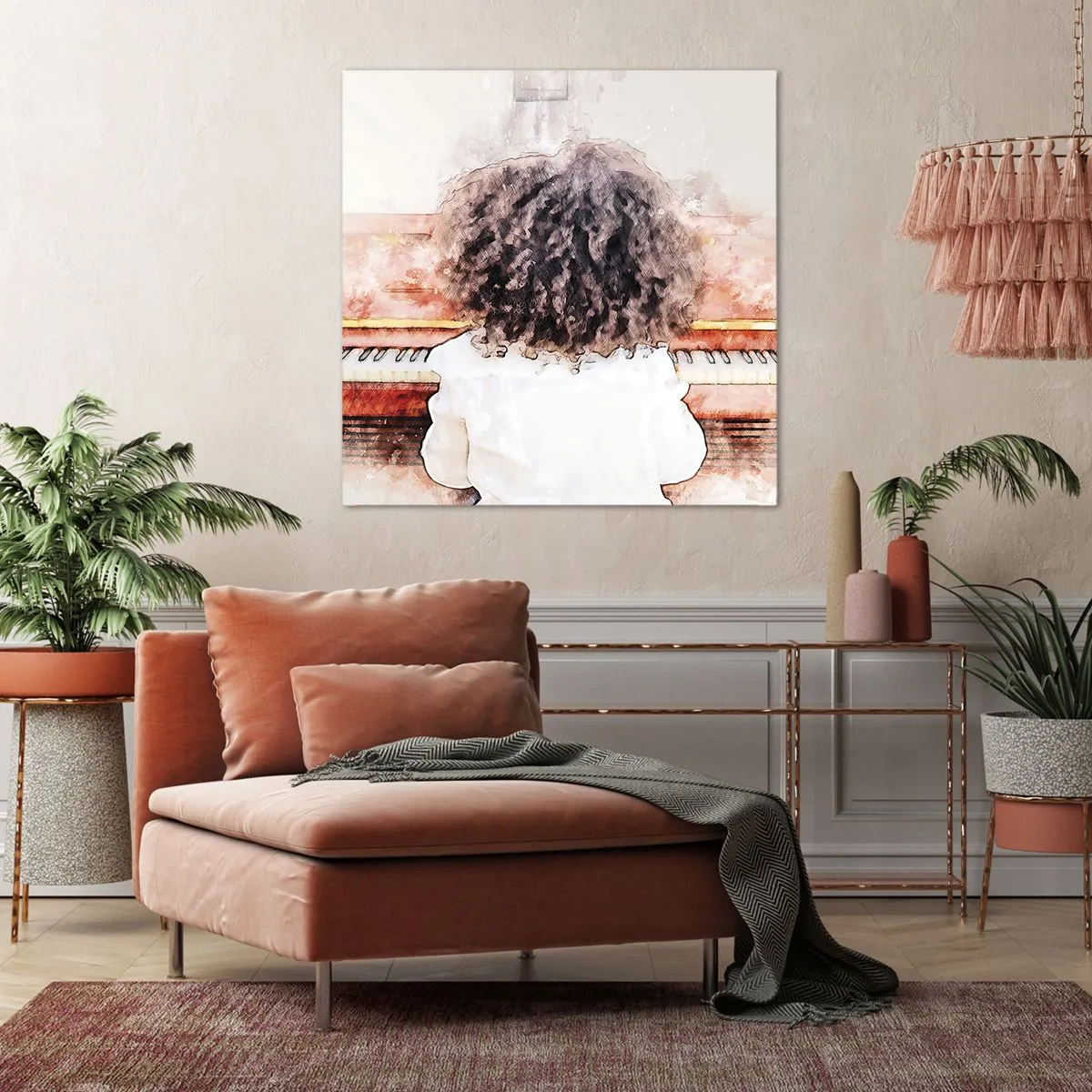 Tablou pe pânză - Într-o lume a muzicii - 50x50 cm