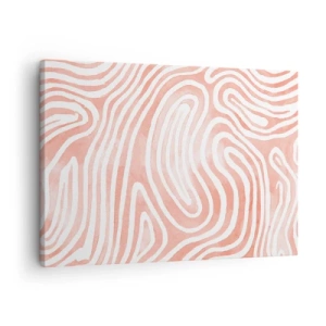 Tablou pe pânză Canvas - Model abstract în nuanțe de roz și alb - 70x50cm - Într-un labirint de coral - Decorațiune modernă pentru perete pentru living și dormitor ARTTOR