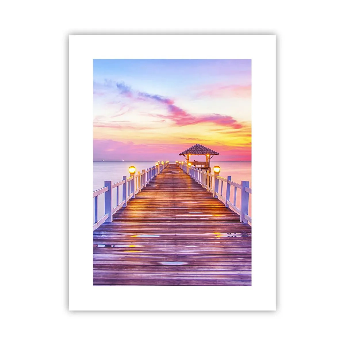 Poster - Tăcerea serii în liliac-auriu - 30x40 cm