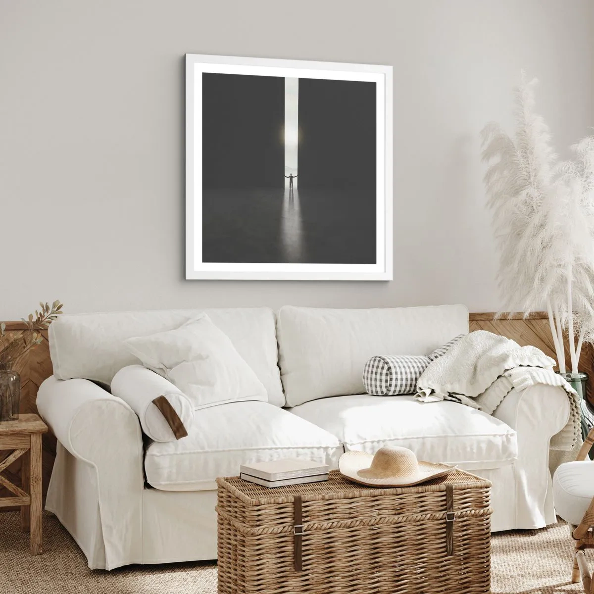 Poster în ramă albă - Un pas spre un viitor luminos - 50x50 cm