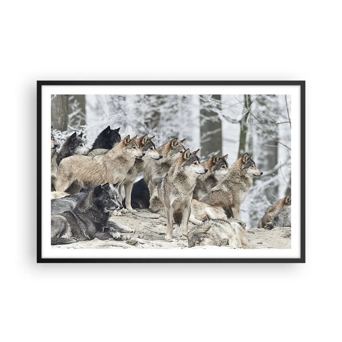 Poster în ramă neagră - Familie și prieteni - 91x61 cm