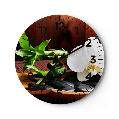 Ceas de perete - Ceas pe sticlă - Lasă natura să te atingă - 40x40 cm