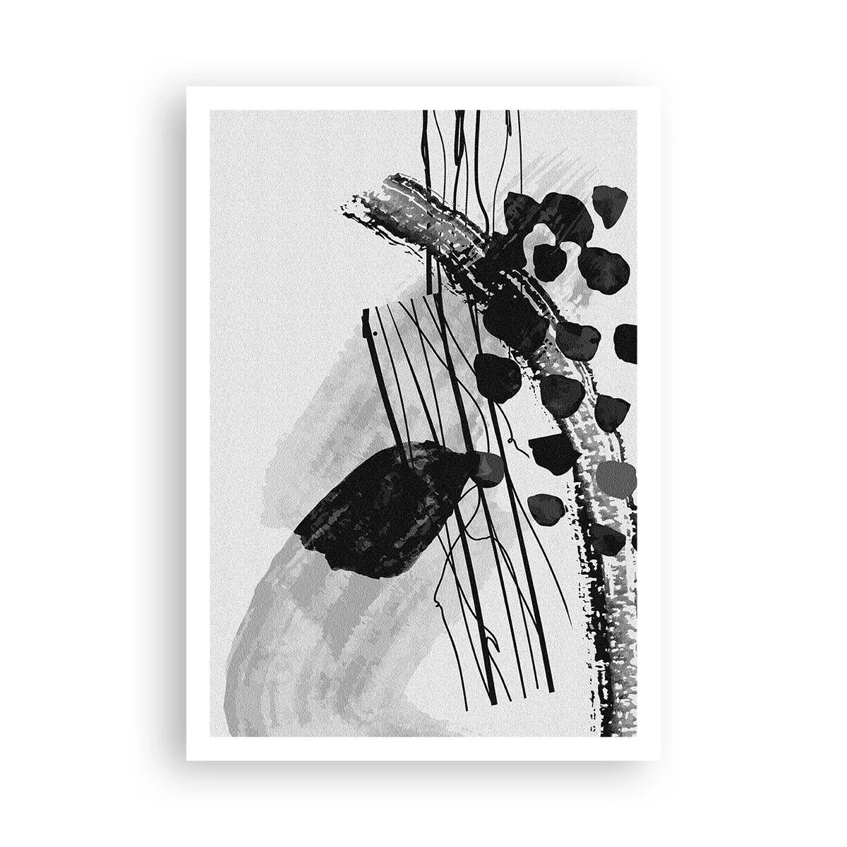 Poster - Abstracție organică în negru și alb - 70x100 cm