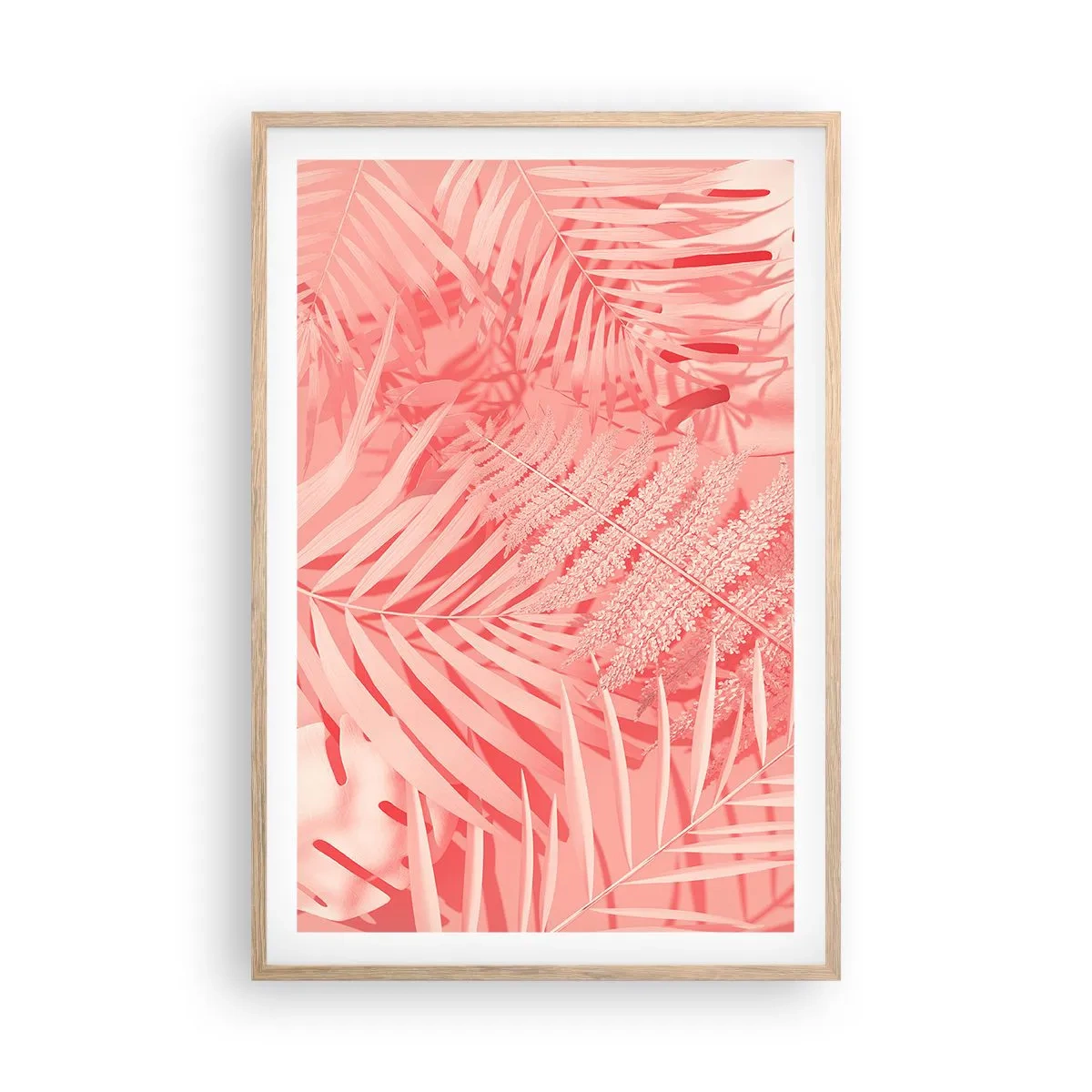Poster în ramă de stejar deschis - Conceptul roz - 61x91 cm