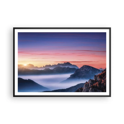 Poster în ramă neagră - Peste văi - 100x70 cm