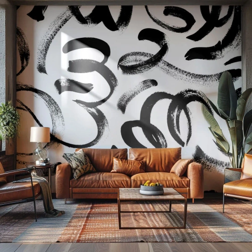 Fototapetă personalizată Premium Canvas - Negru pe alb - Artă Modernă, Modernitatea, Modele