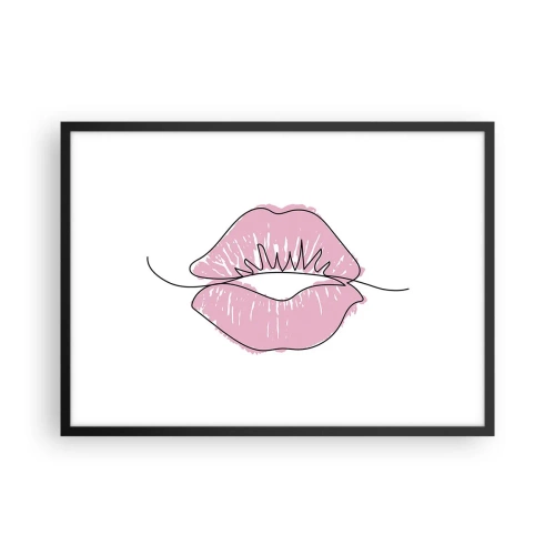 Poster în ramă neagră - Vrei un sărut? - 70x50 cm