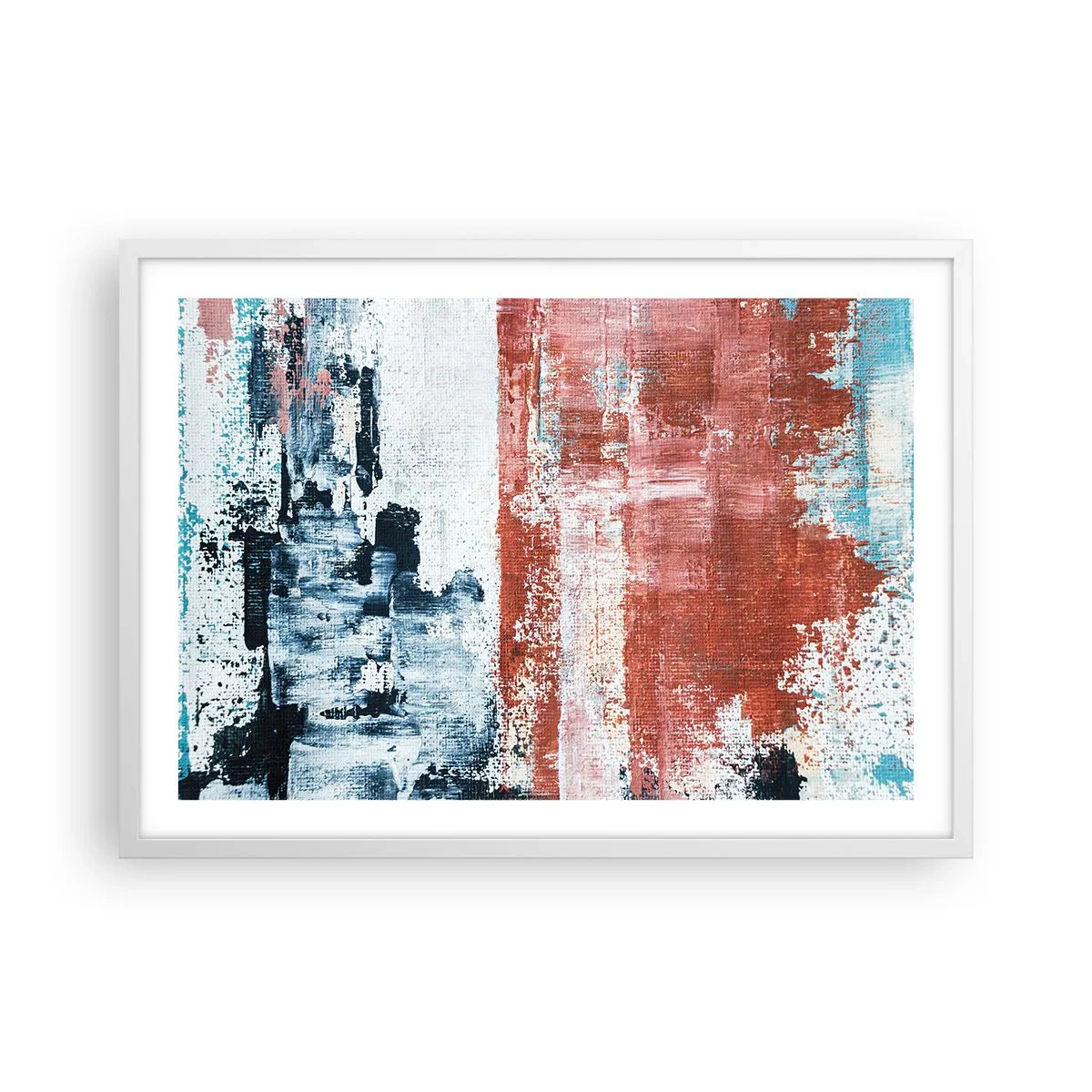 Poster în ramă albă - Jumi-juma abstract - 70x50 cm