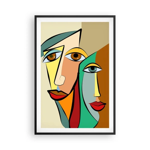 Poster în ramă neagră - Cuplu cubist - 61x91 cm