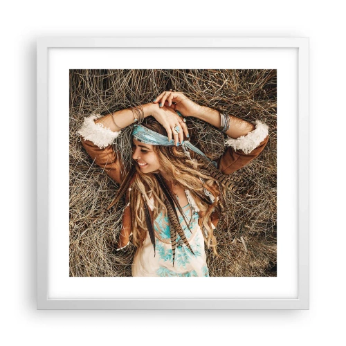 Poster în ramă albă - În drum spre vara iubirii - 40x40 cm