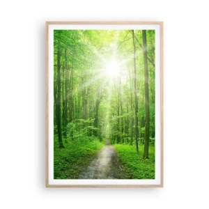 Poster în ramă de stejar deschis - Catedrala verde - 70x100 cm