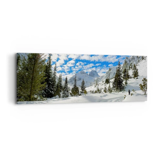 Tablou pe pânză - În zăpadă și soare - 90x30 cm