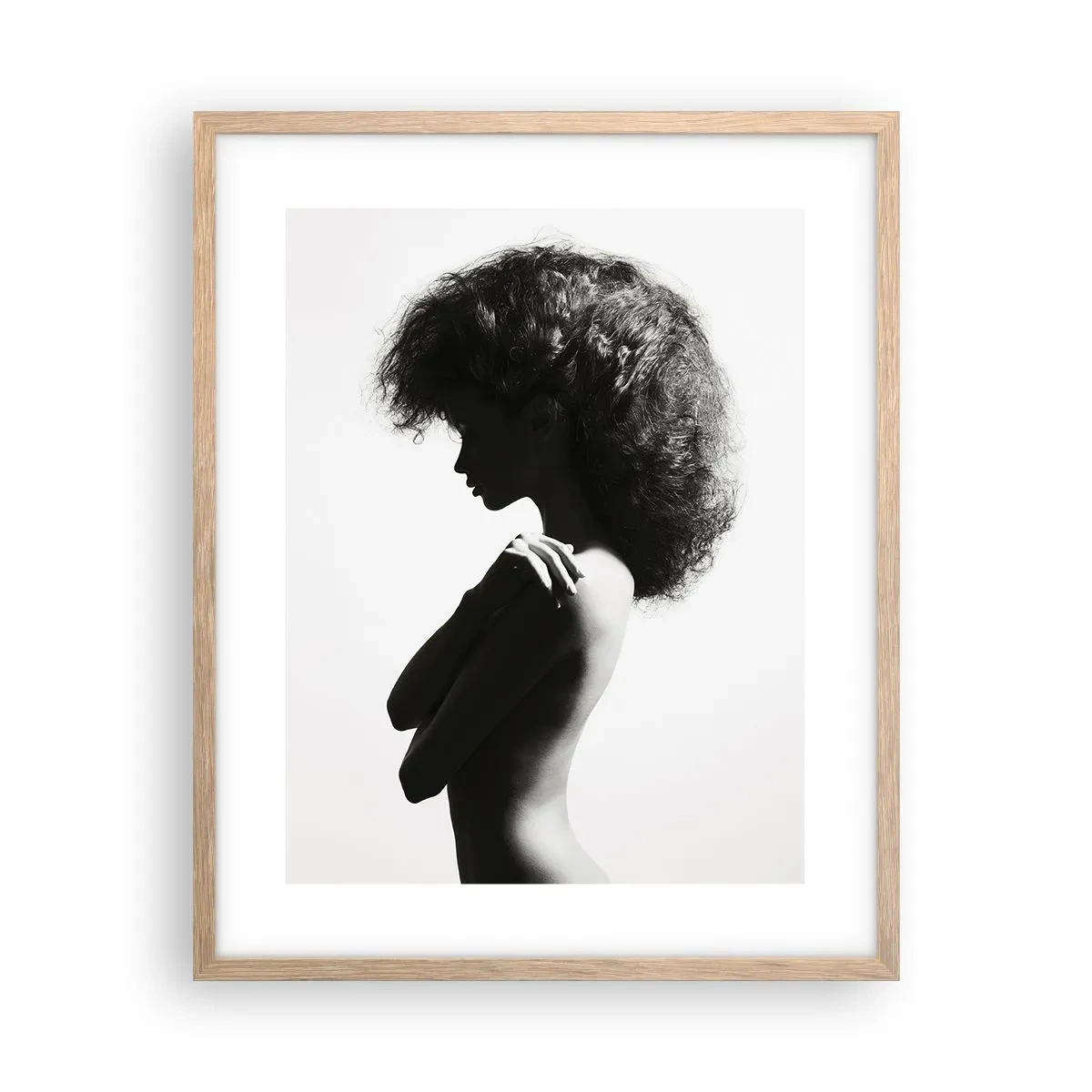 Poster în ramă de stejar deschis - Ca o floare pe o tulpină subțire - 40x50 cm