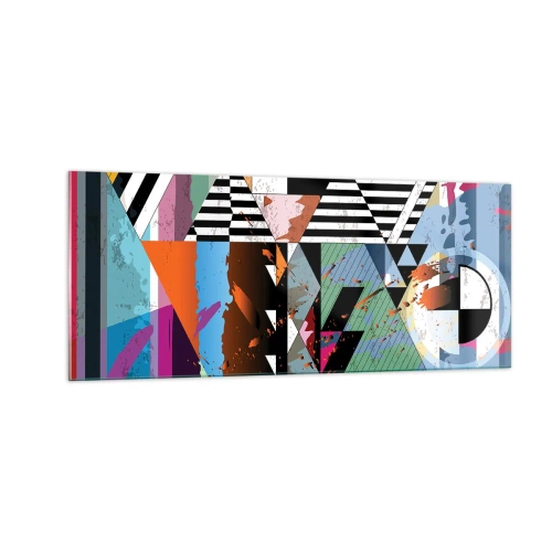 Tablou pe sticlă - Geometric și organic - 100x40 cm